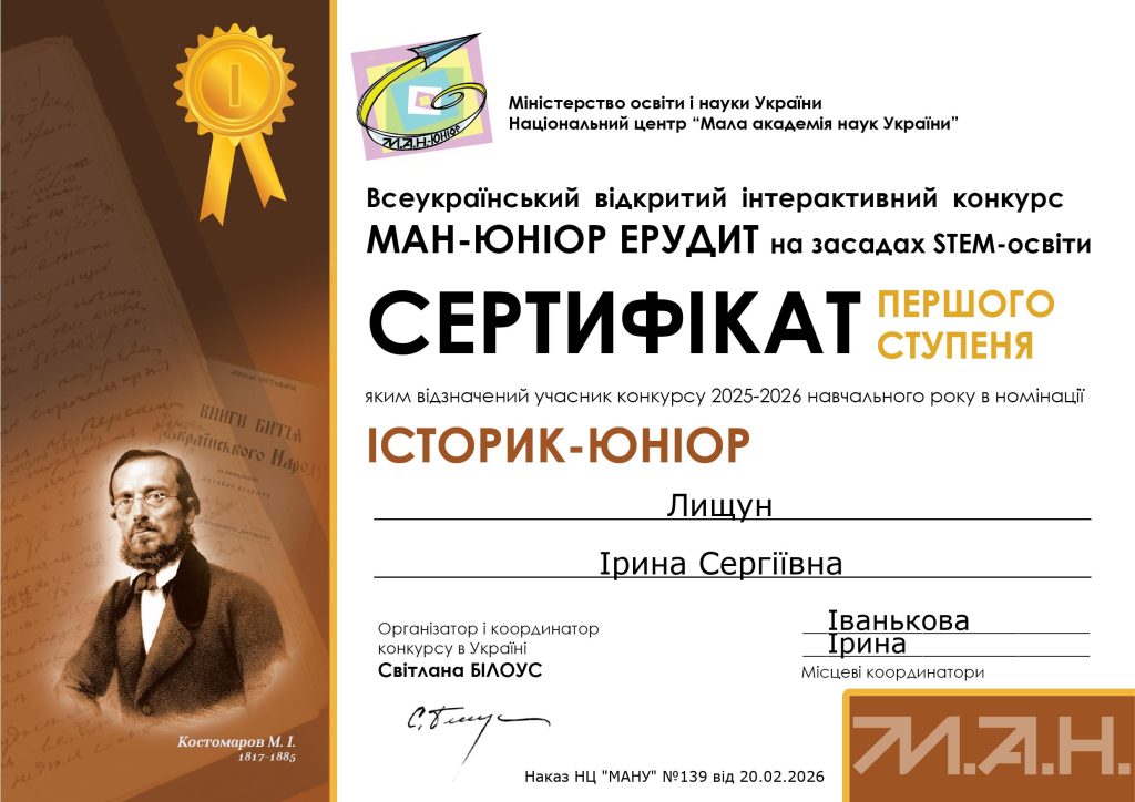 Лищун_Ірина_історія_54301